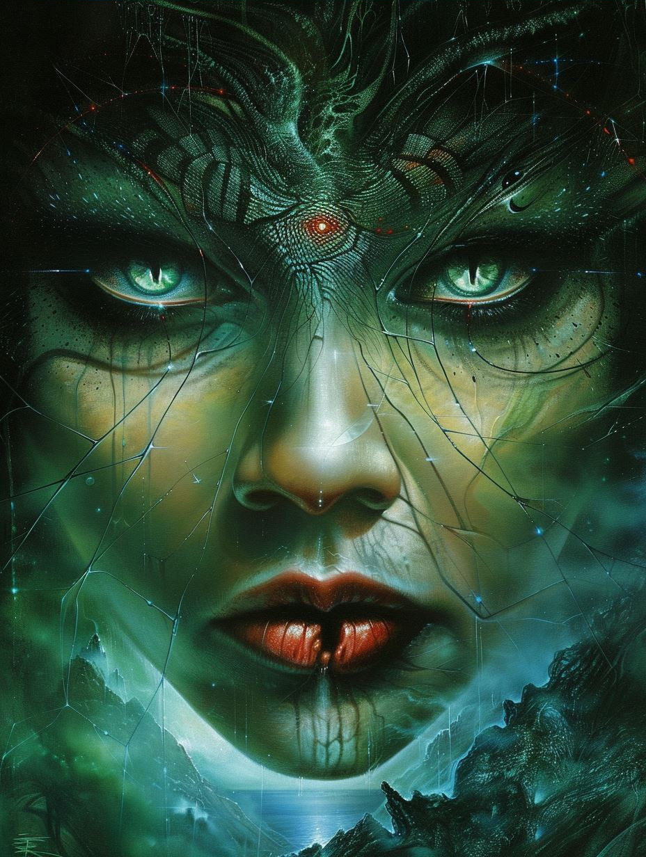 Ethereal Emerald Mystic Portraits - Image 4
