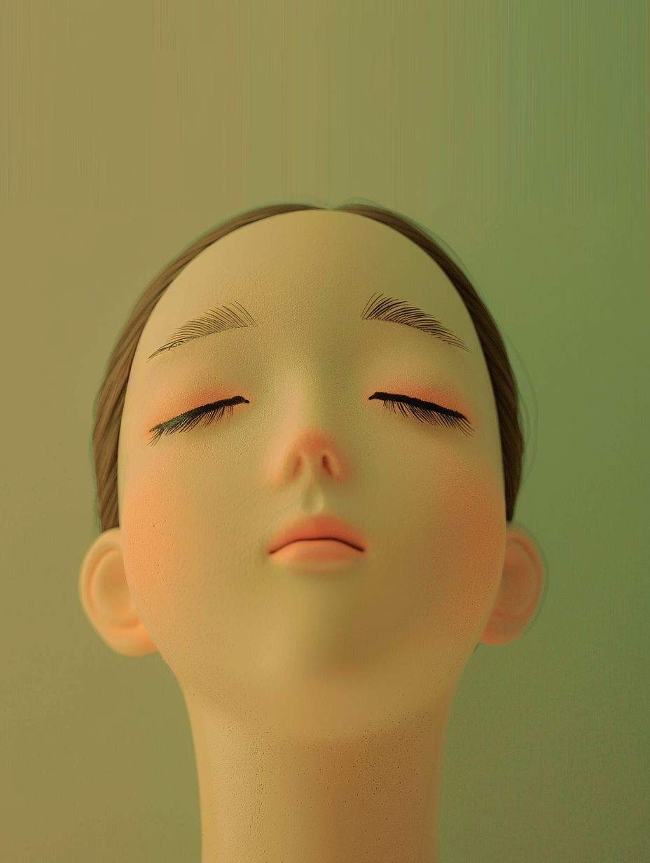 Ethereal Porcelain Doll Gaze - Image 3