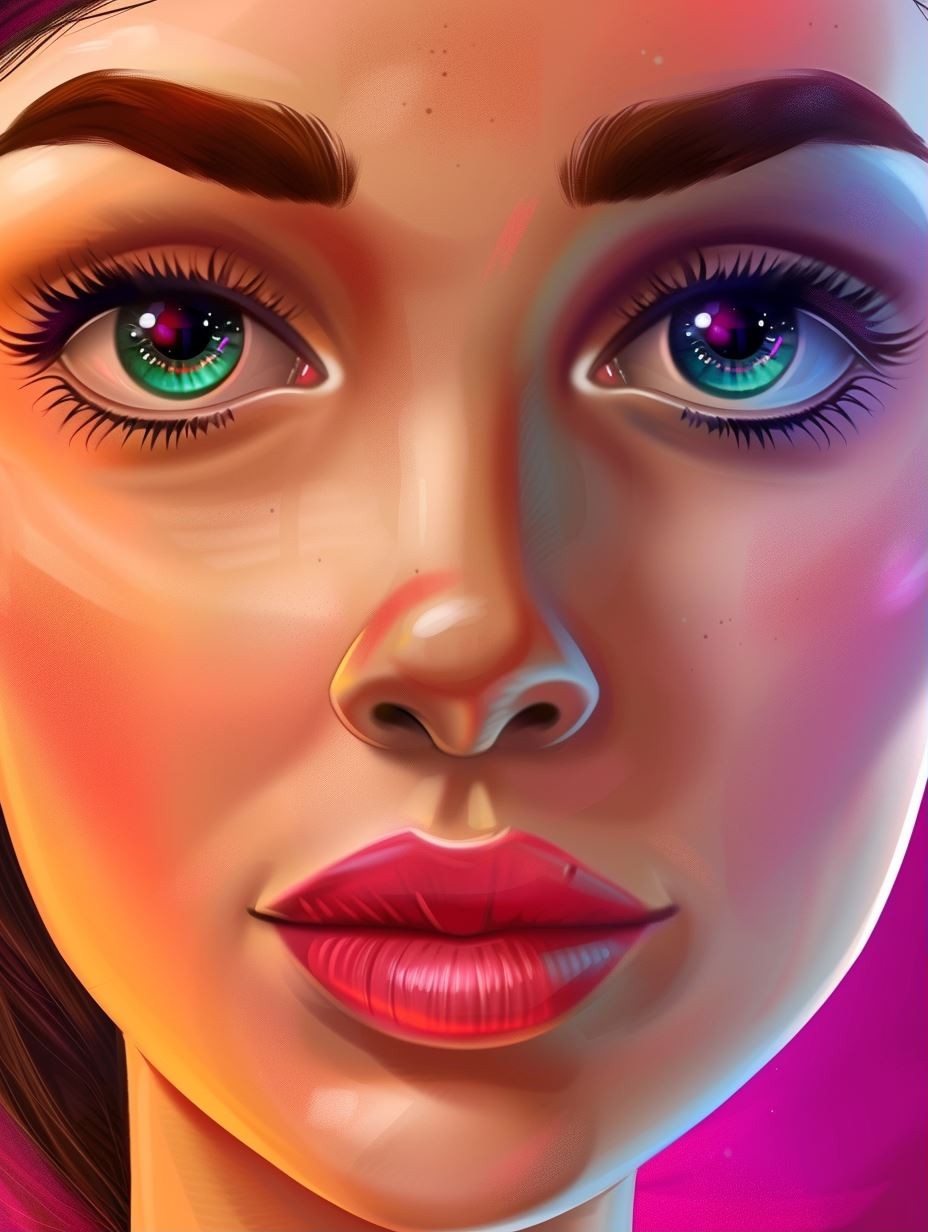 Neon Glow Digital Portrait