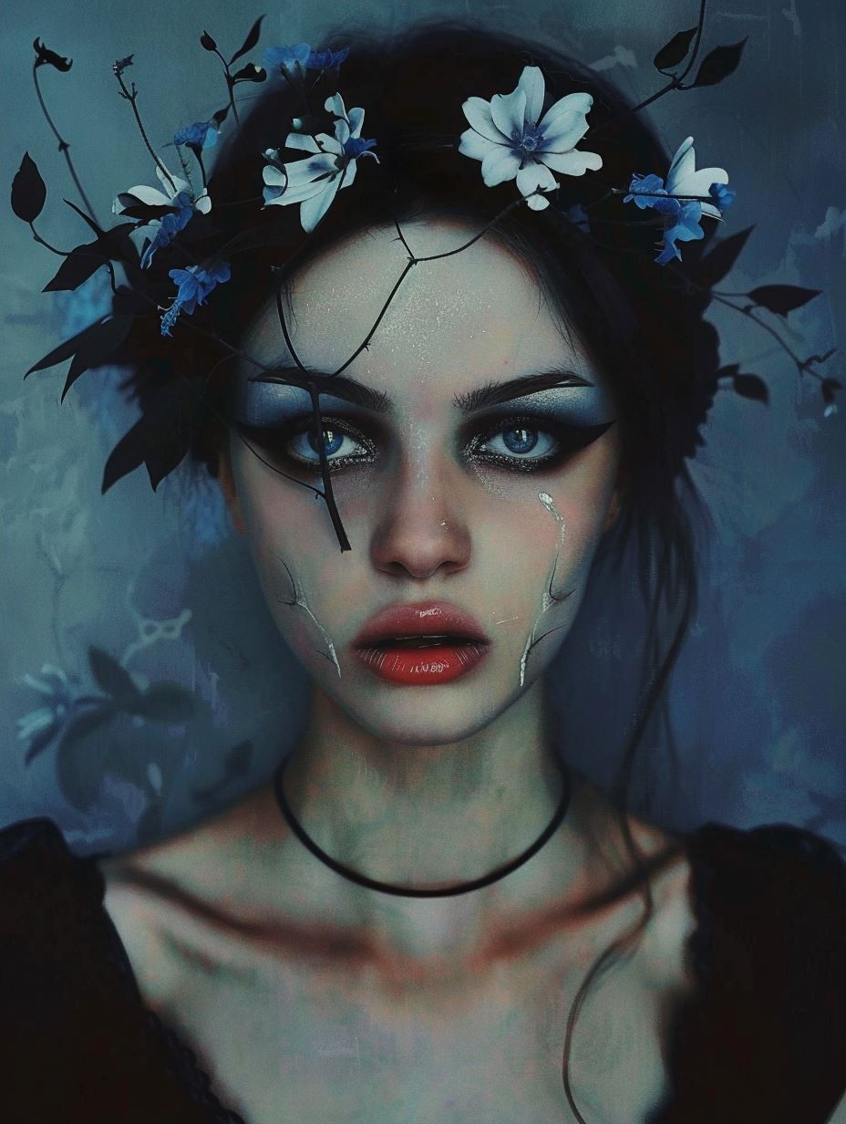 Melancholy Muse: A Study in Dark Elegance - Image 4