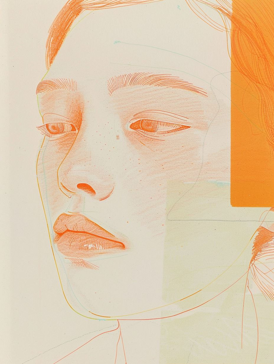 Ethereal Orange Layered Portraits - Image 1