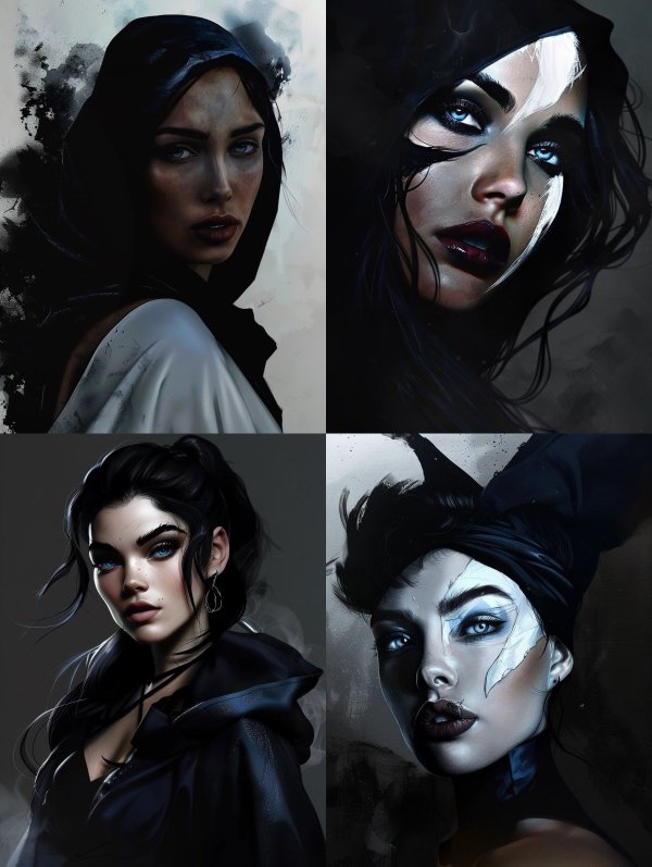 Shadows of Elegance: Dark Fantasy Portraits