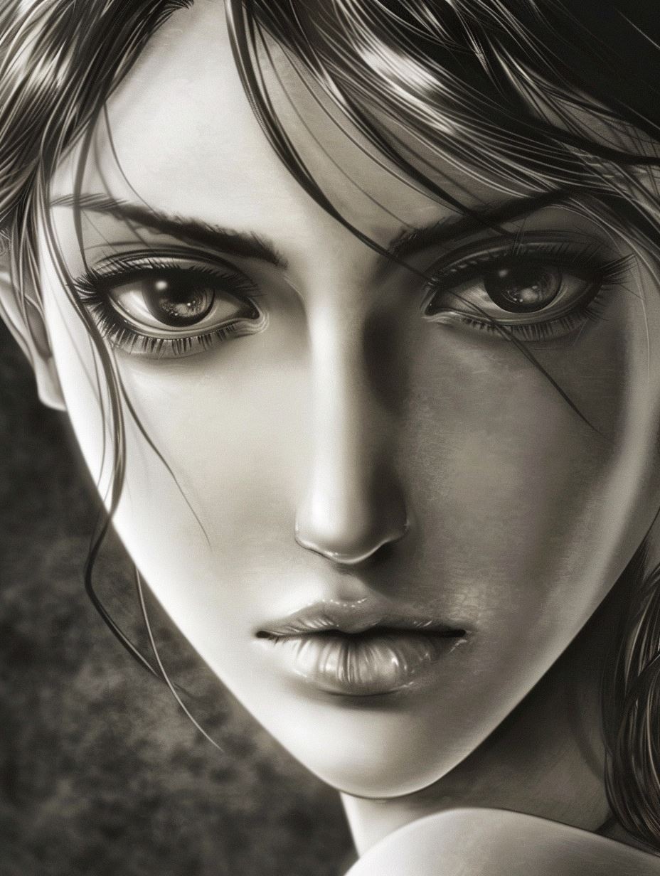 Ethereal Monochrome Noir Portrait - Image 2