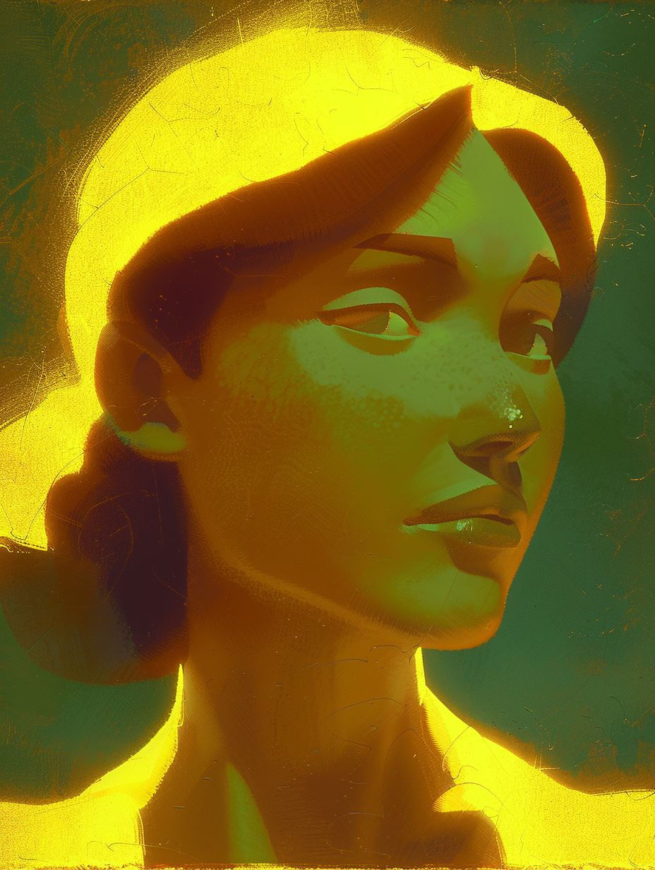 Neon Shadows and Golden Glow - Image 1