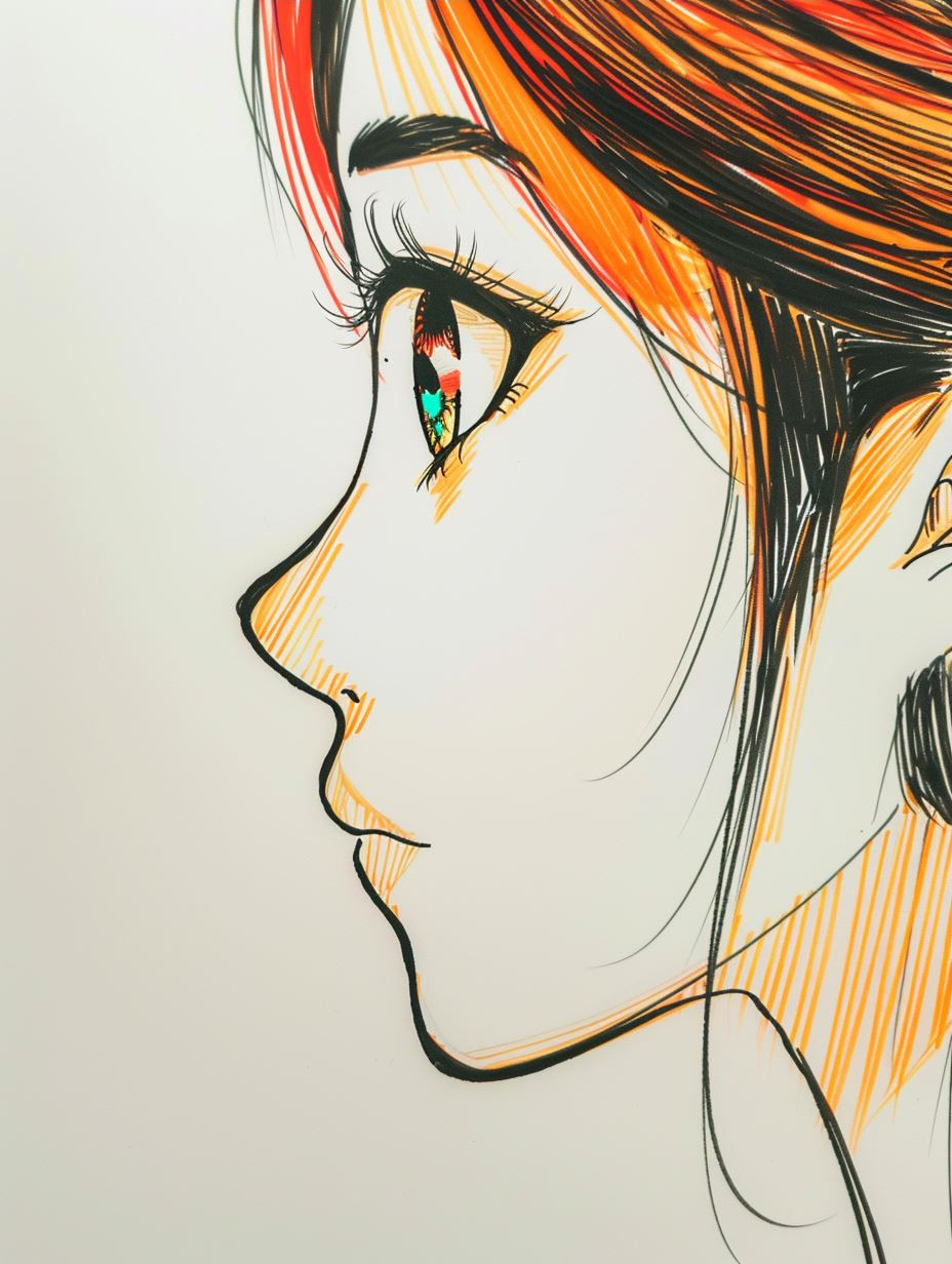 Melancholic Ink Manga Portrait - Image 3