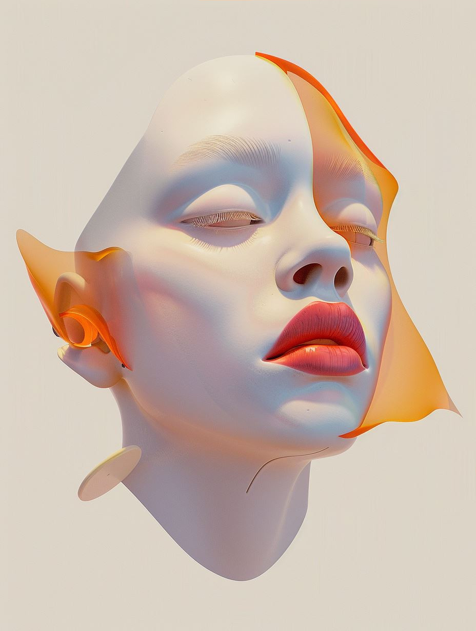 Surreal Orange Floral Fusion - Image 3