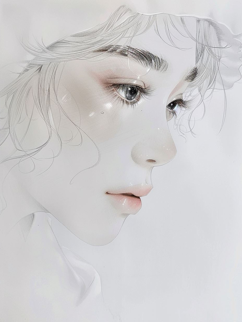 Ethereal Bloom Watercolor Portrait - Image 4