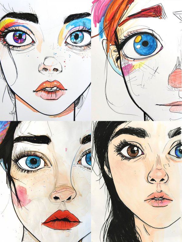 Vibrant Expressive Portrait Studies