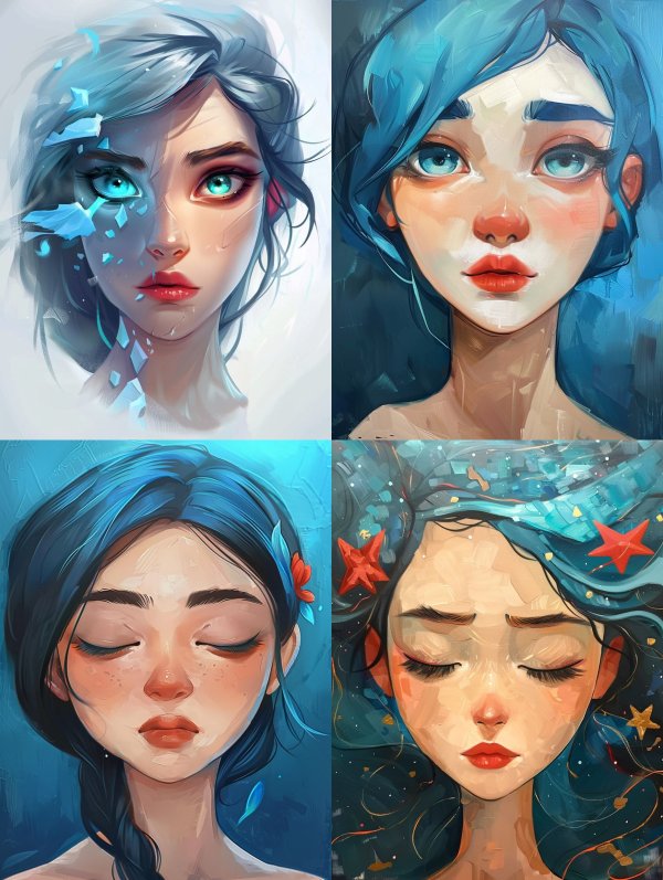 Ethereal Blue Ocean Spirits