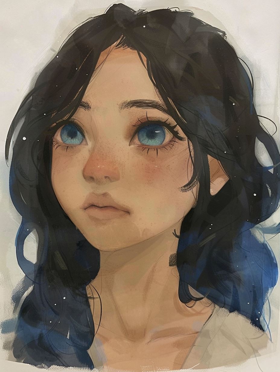 Ethereal Gaze of Midnight Blue - Image 1
