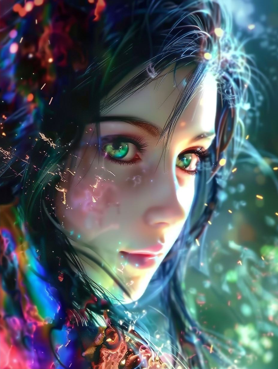 Prismatic Splash Portrait Art - Image 2