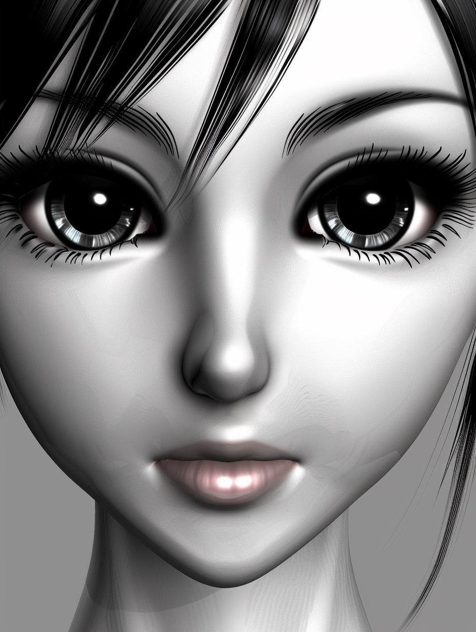 Digital Art Portraits of Stylized Female Faces - Image 2