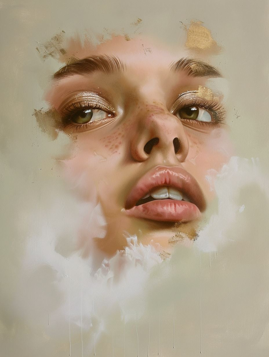 Ethereal Gilded Portrait Fragment