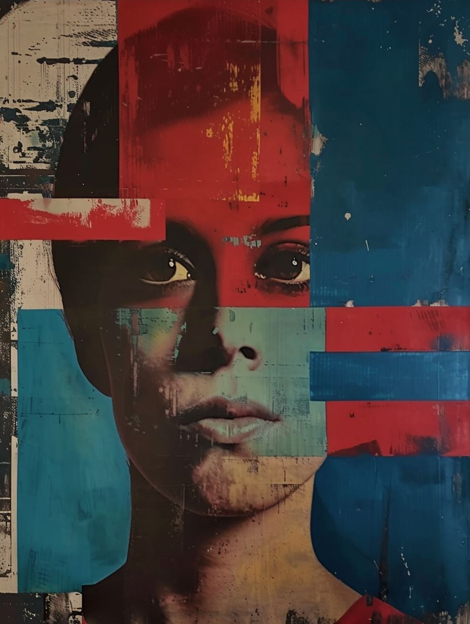 Fragmented Portraits in Primary Hues - Image 3