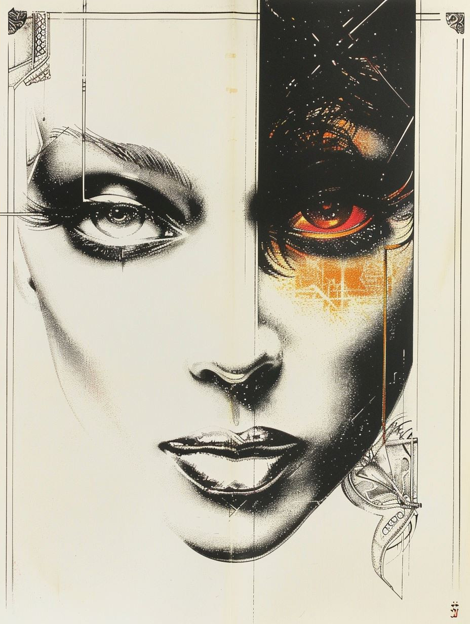 Elegant Noir Fashion Illustrations - Image 4