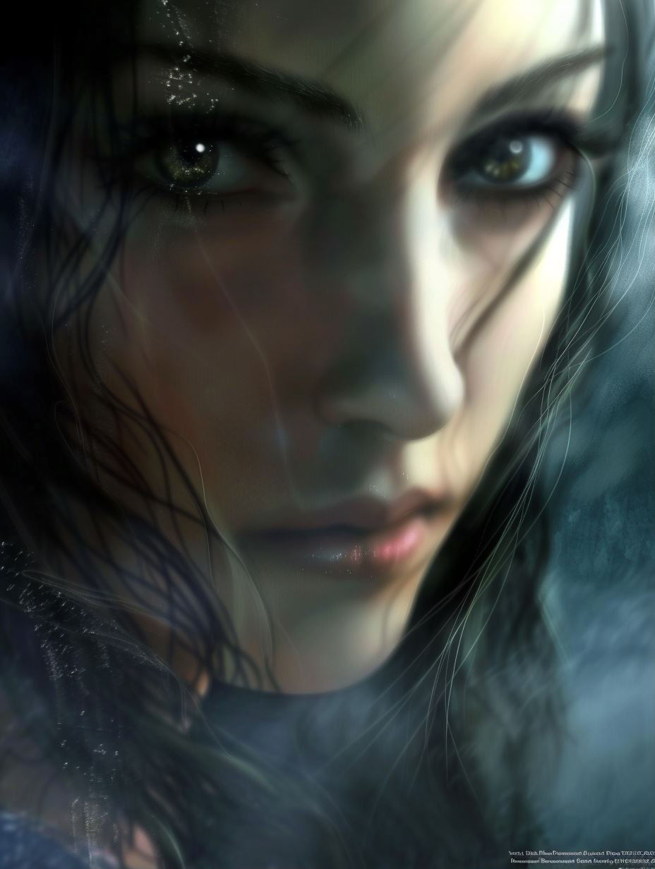 Ethereal Gaze in Misty Shadows - Image 1