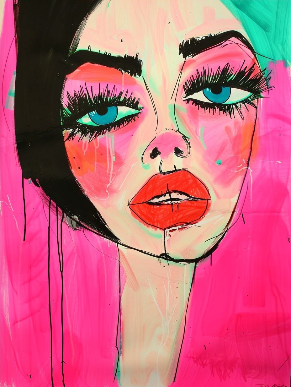 Neon Punk Digital Portrait - Image 4