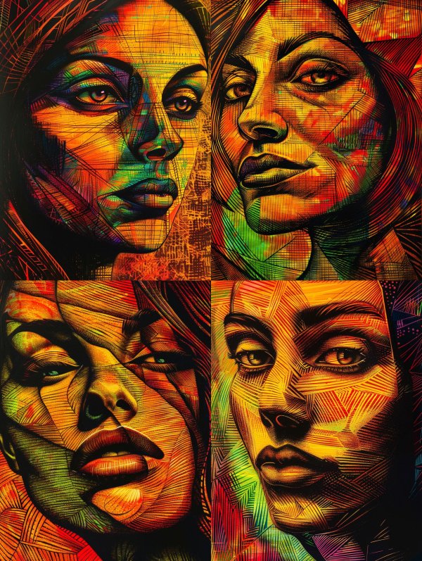Vibrant Prismatic Portrait Study