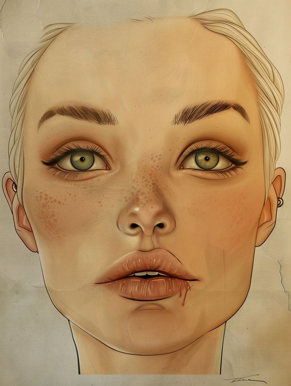Ethereal Gaze: Digital Portrait Study - Image 3