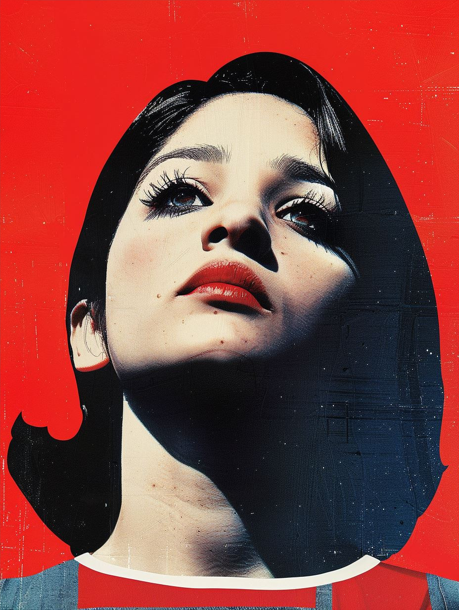 Bold Crimson Pop Art Portraits - Image 4