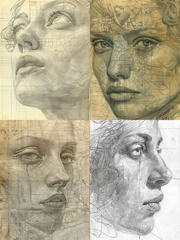 Classical Graphite Portrait Studies
