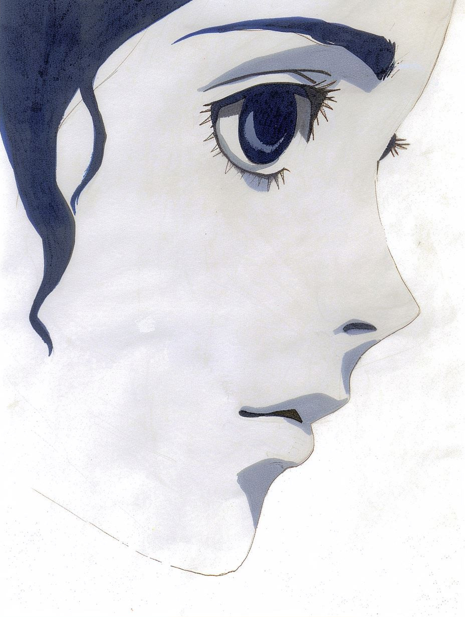 Ethereal Blue Watercolor Portrait - Image 2