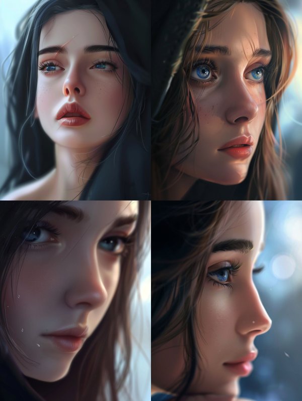 Ethereal Gazes: A Study in Digital Beauty
