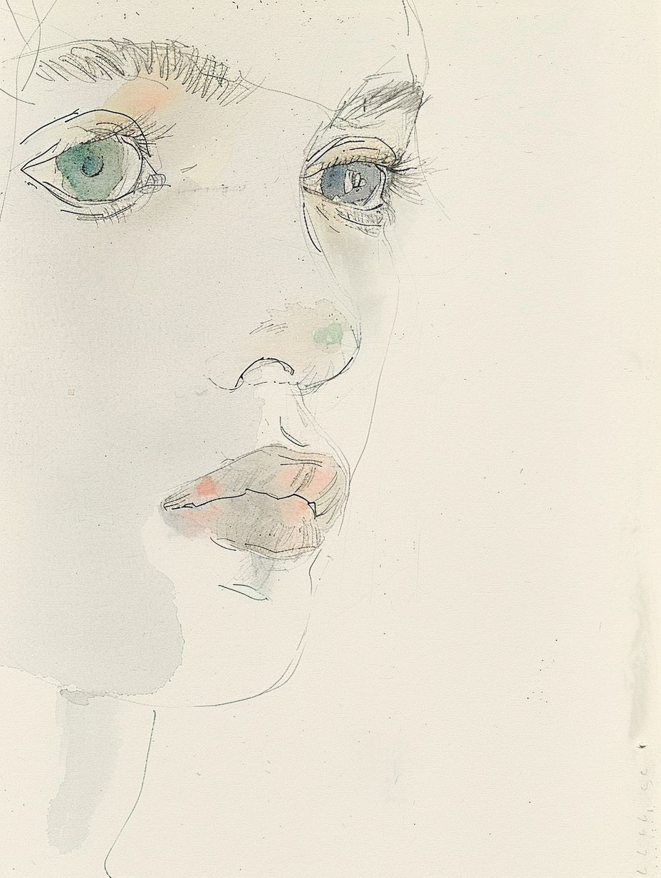Ethereal Gaze Watercolor Studies - Image 3