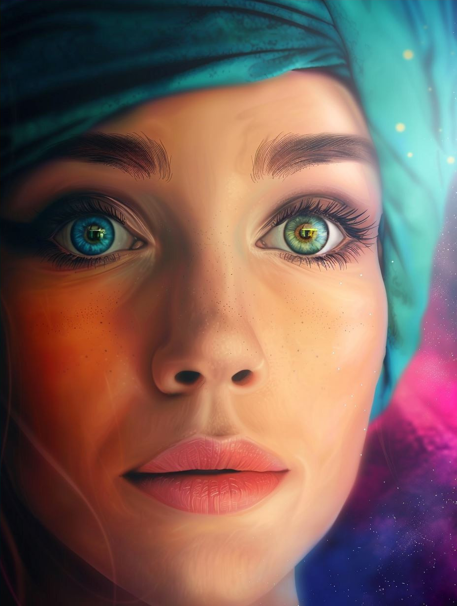 Ethereal Neon Prism Portraits - Image 4