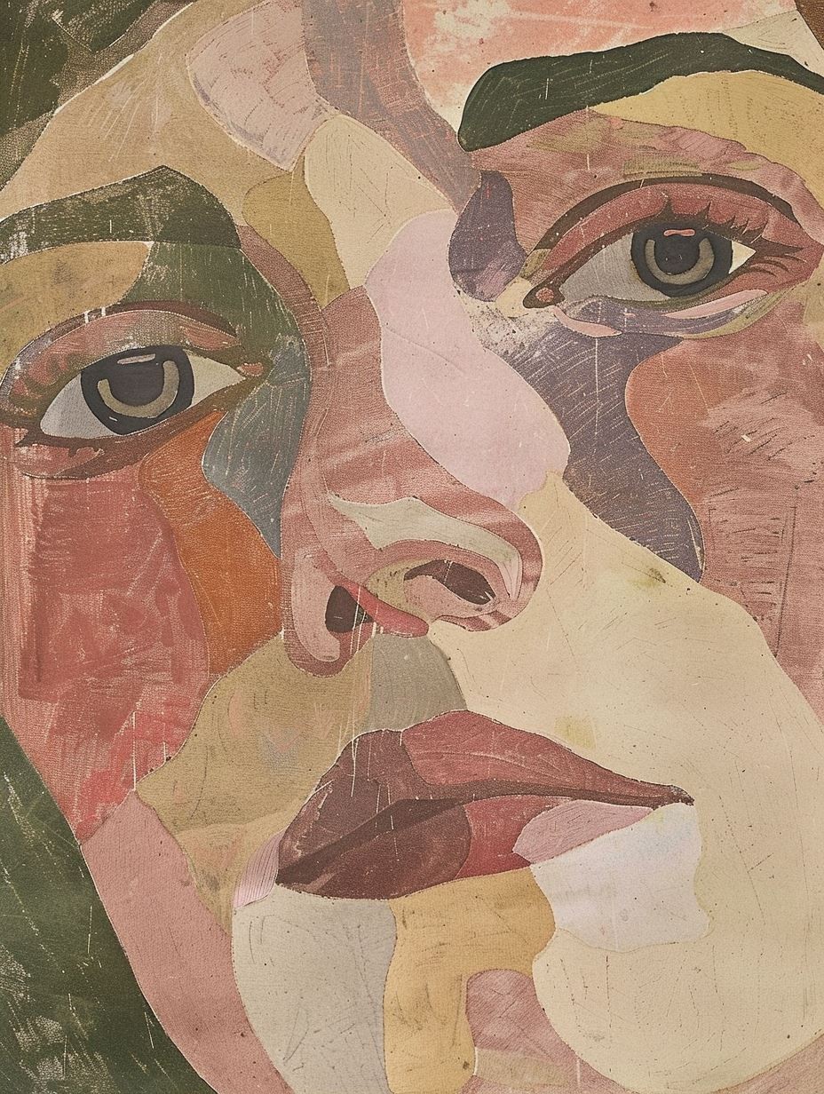 Fragmented Earth Tone Portrait - Image 2