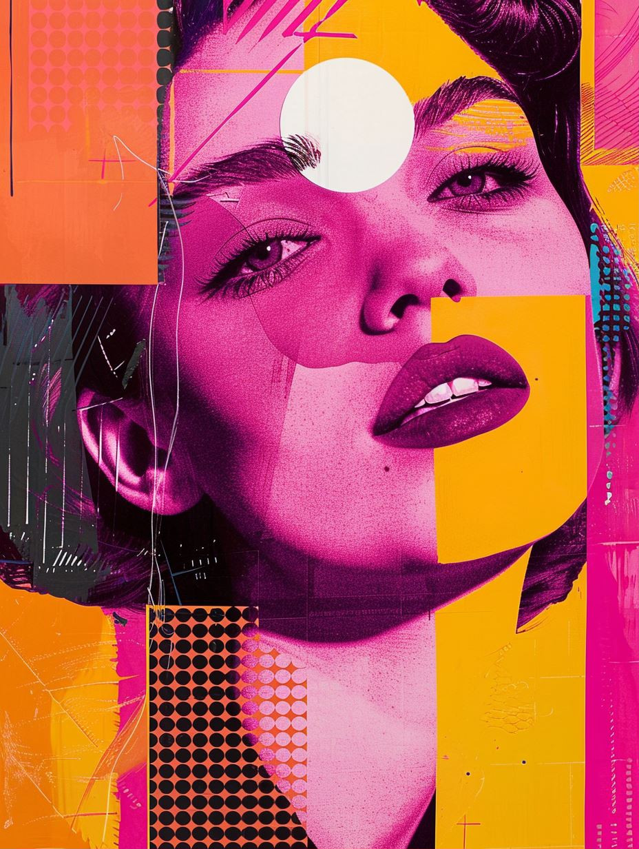Neon Pop Art Portrait Collage - Image 1