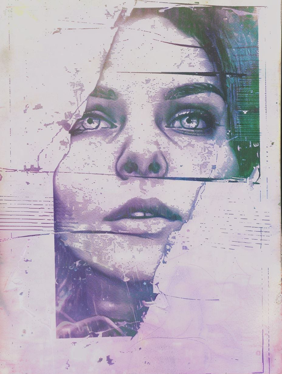 Fragmented Lavender Dream Portrait