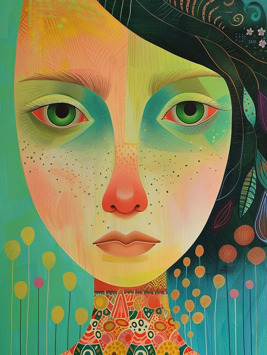 Ethereal Green Flora Portrait - Image 4