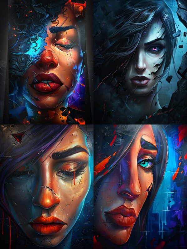 Neon Shadows Ethereal Portraits