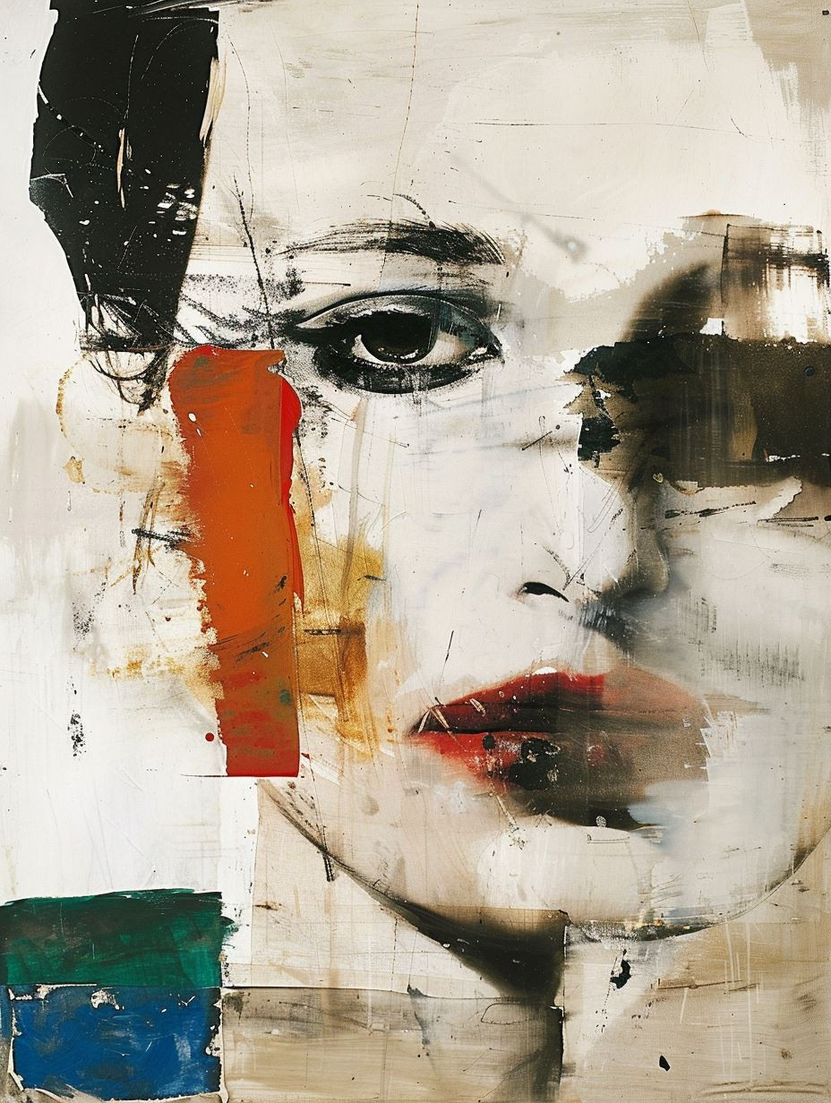 Fragmented Gazes in Abstract Oil - Image 4