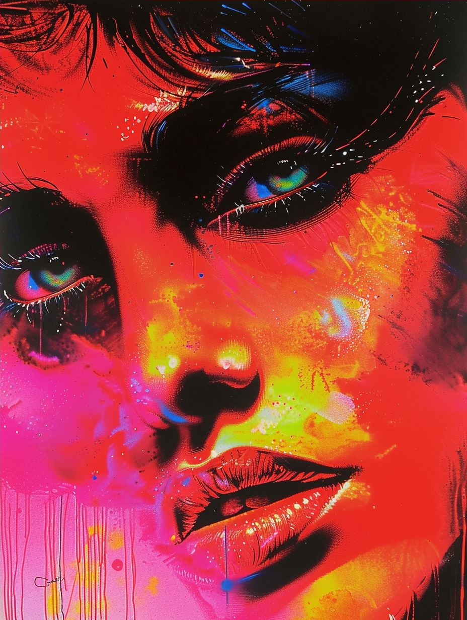 Neon Visions: Vibrant Female Portraits - Image 4
