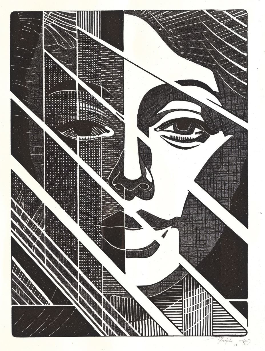 Linear Noir Silhouette Portrait - Image 4