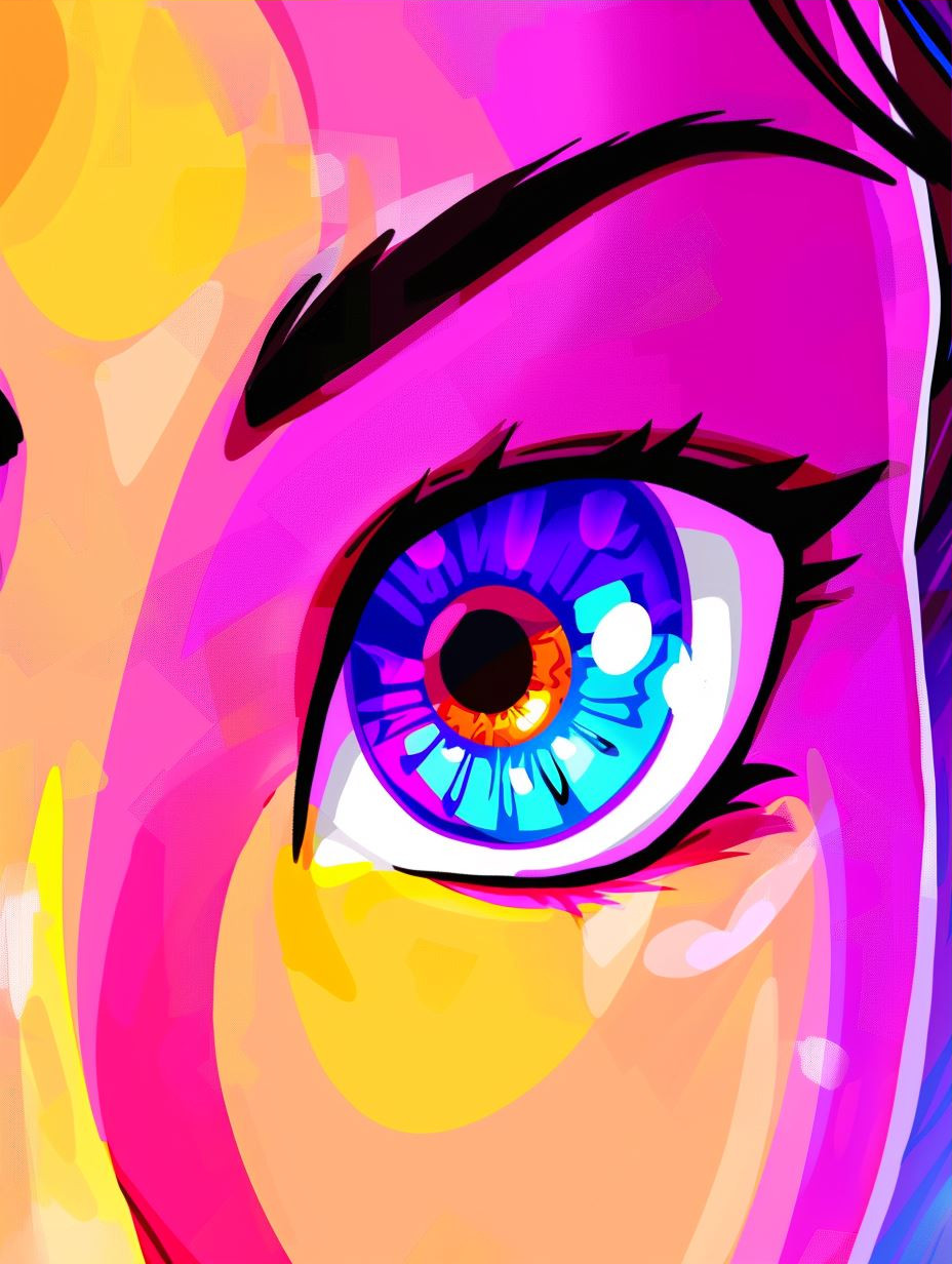 Neon Psychedelic Portrait Art - Image 3