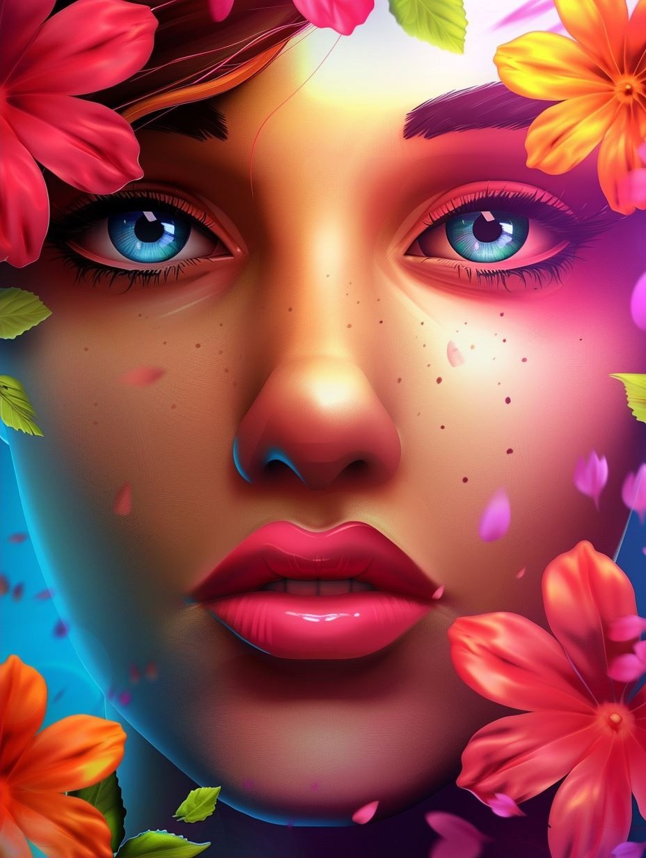 Neon Glow Digital Portrait - Image 2