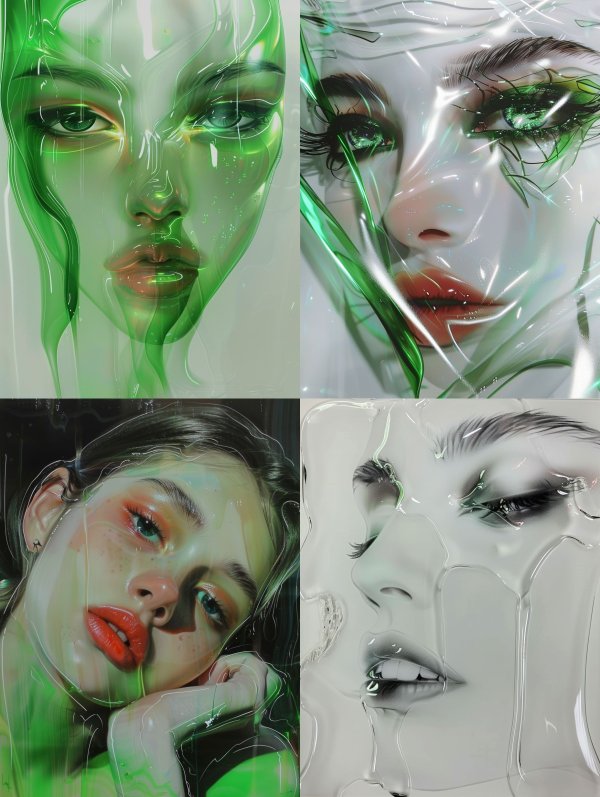Emerald Liquid Glass Portrait