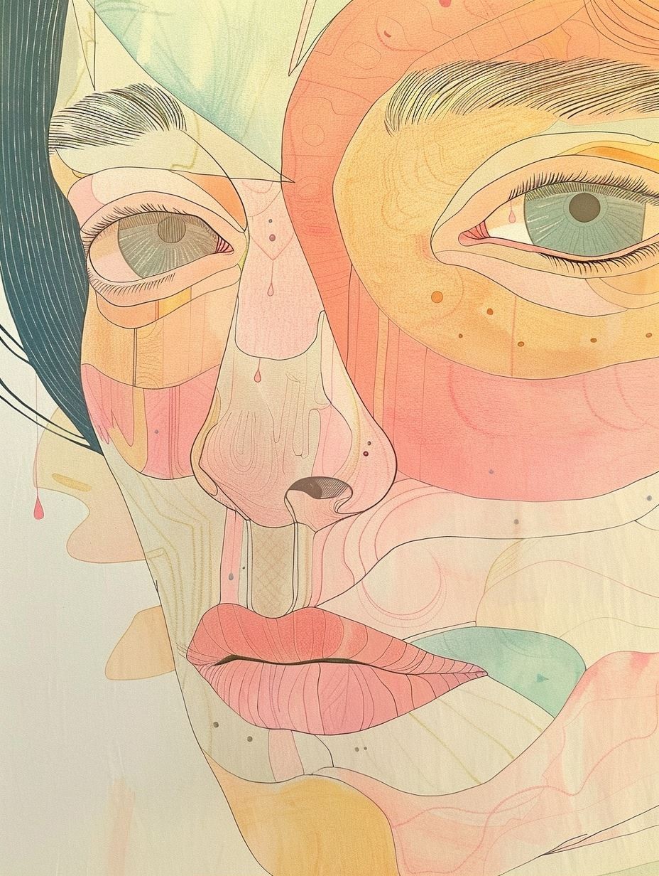 Ethereal Layered Pastel Portrait - Image 2