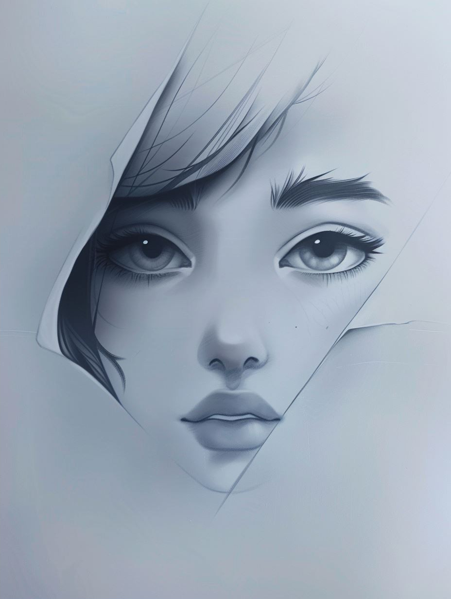 Melancholy Monochrome Digital Portrait - Image 2
