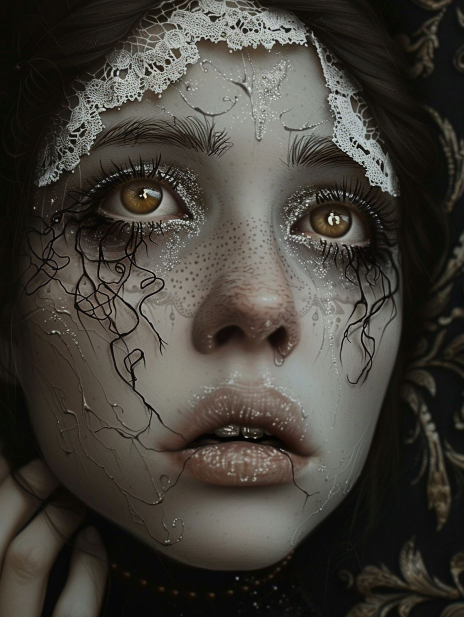Gothic Lace and Ink Tears - Image 1