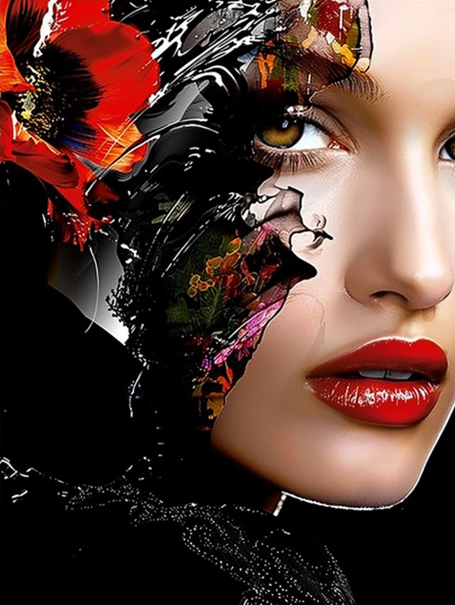 Abstract Floral Portrait Fusion - Image 4