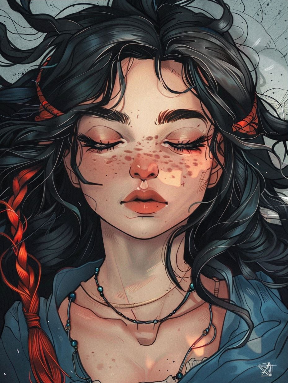 Crimson Streaks and Azure Gaze - Image 3