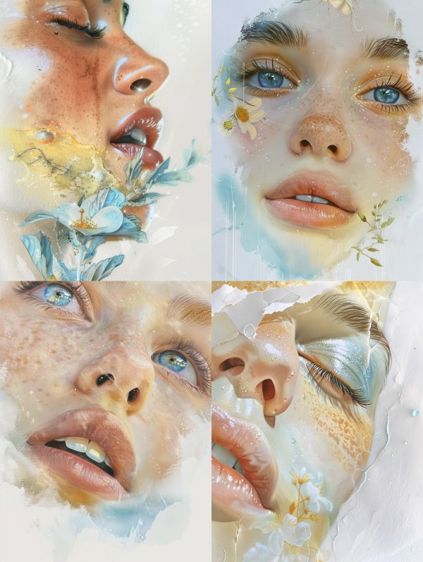 Ethereal Blooms: A Surreal Portrait Study