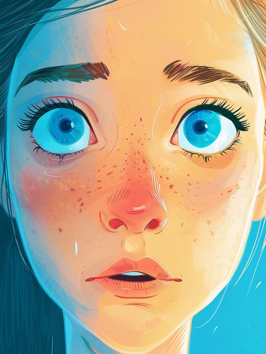 Ethereal Gaze of Blue Wonder - Image 2