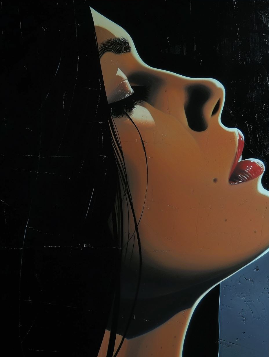 Intimate Gaze in Cinematic Shadow - Image 3