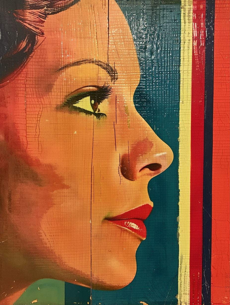 Vintage Mid Century Portrait Collage - Image 1