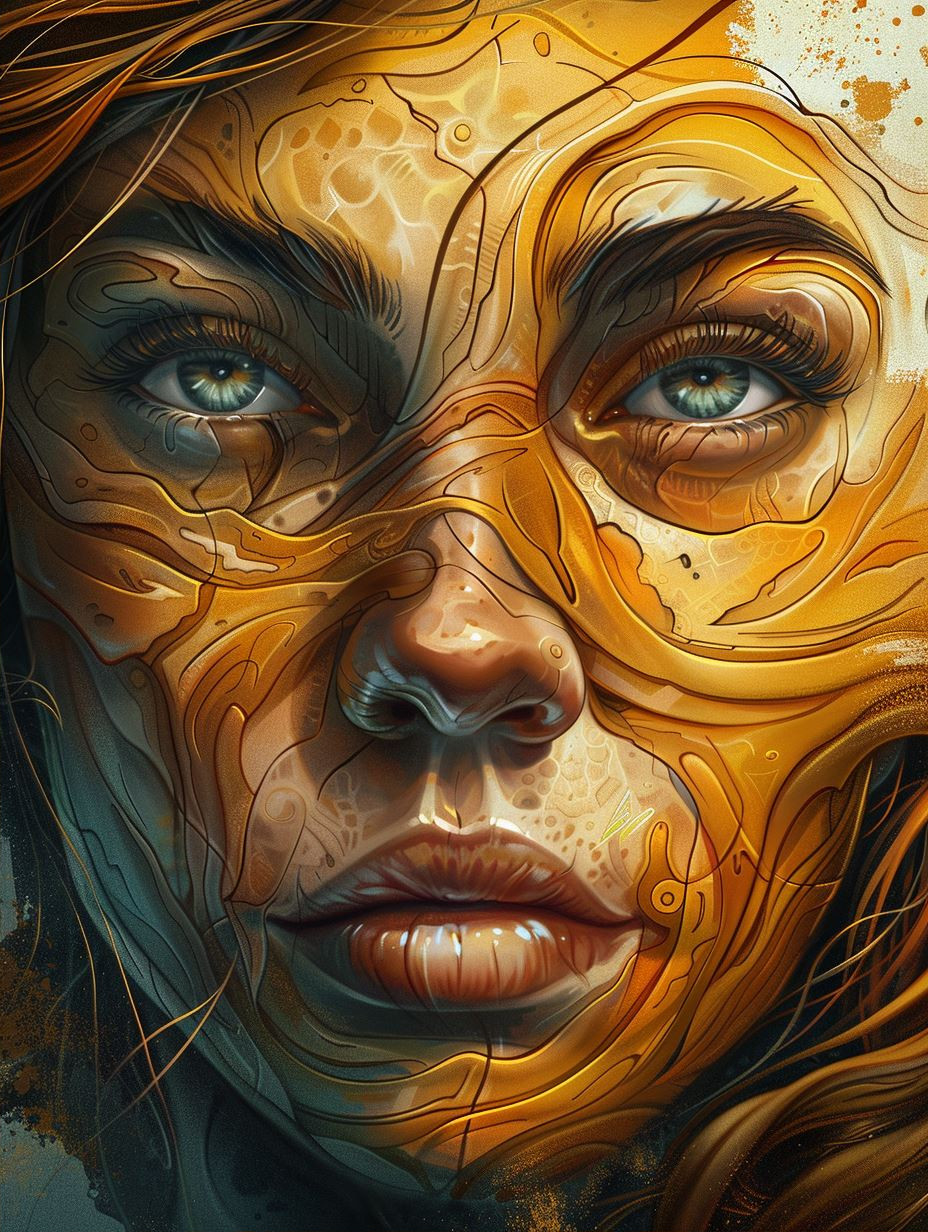 Ethereal Faces of Liquid Gold - Image 2